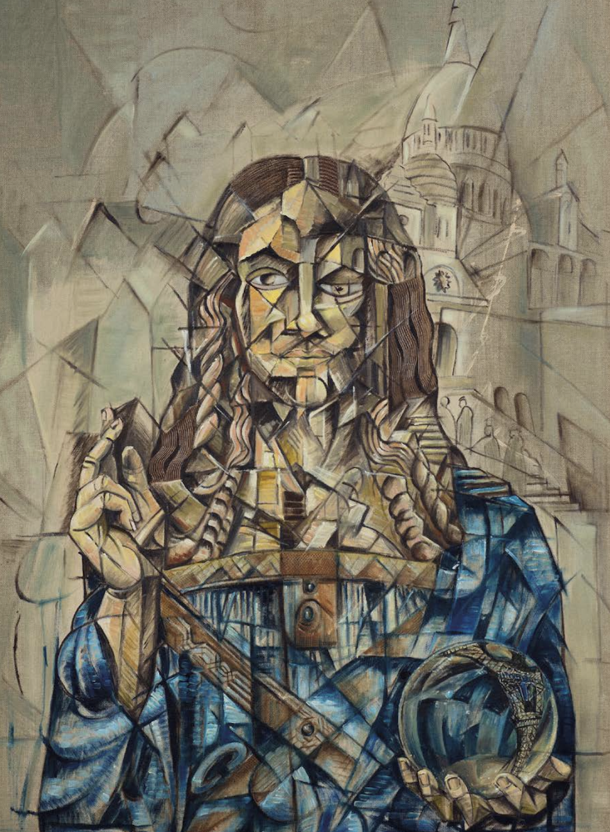 Wolfgang Beltracchi painting in cubism style of Salvator Mundi